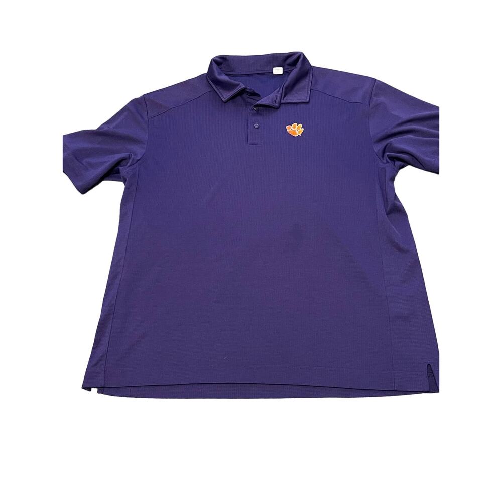 cutter and buck clemson tiger paw purple polo XL